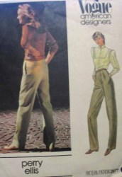 2677 Vogue PERRY ELLIS 70S PROPORTIONED SLIM / TAPER PANTS PATTERN 14,12,10 CHOICE
